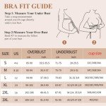 Joyshaper Wireless Bras for Women Non-Wired Lace V Bra Push Up Support Bralettes Ladies Comfort Plus Size Padded Everyday Bra Black,L