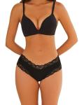 Black Lace Brazilian Panties - 6 Pack