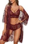Avidlove Lace Robe and Sexy Lingerie Set
