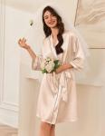 Ekouaer Women's Silk Satin Robe and Cami Set