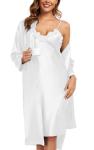 Women's Silk Pajama Set with Robe and Camisole