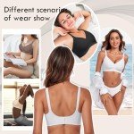Litthing Comfort Seamless Bra Non Wired Push Up Bras for Women Wireless Support V Bra Anti Sagging Breast T Shirt Bralettes Soft Sleep Everyday Bras with Bra Extender White