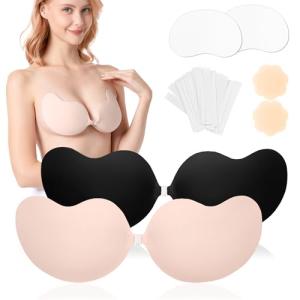 Sticky Push-Up Strapless Bra with Nipple Covers