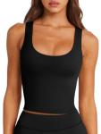 Black Long Line Backless Sport Bra for Women