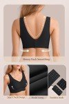 JoliComfy Bras for Women Push Up Bra Seamless Non Wired Bralette Wireless Support Bra w Extender(Black,XXL)