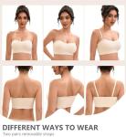 Strapless Push-Up Non-Slip Bandeau Bra in Beige