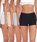 Wirarpa Women’s Stretchy Mid Rise Boyshorts 4 Pack