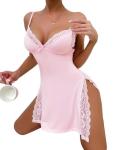 Petite Floral Lace Nightgown and Thong Set