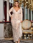 Plus Size Lace V Neck Babydoll Nightdress Set