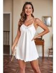 Ekouaer Women's Silk Nightgown Set in Two Colors
