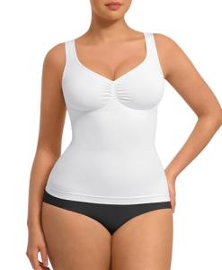FeelinGirl Women's V Neck Tummy Control Tank Top