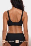 Vertvie Bras for Women Non Wired Seamless Wireless Push Up Bra Comfort Support Full Coverage Bralettes Scalloped Padded Sports Everyday Bra (Black,XXL)