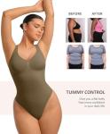 Olive Green Tummy Control Shapewear Bodysuit