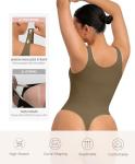 Olive Green Tummy Control Shapewear Bodysuit