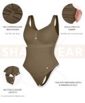 Olive Green Tummy Control Shapewear Bodysuit