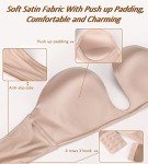 DotVol Push Up Convertible Strapless Bra for Women Underwire Deep U Plunge Padded Multiway Bra(Beige,36DD)