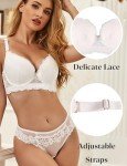 ohyeahlady Women's Push Up Bra Lace Soft Padded Underwire Bras Plus Size Full Coverage Bra White 42E