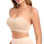 Strapless Padded Bandeau Bra with Clear Straps