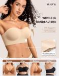 Strapless Wireless Push-Up Bandeau Bra for Women
