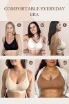 Vertvie Bras for Women Non Wired Seamless Wireless Push Up Bra Comfort Support Full Coverage Bralettes Scalloped Padded Sports Everyday Bra (Black,XXL)