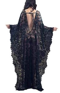 Sheer Lace Gothic Robe Dress for Women