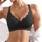 Wireless Supportive Seamless Bra for Women, Black
