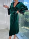 Velvet Lace Nightgown Bathrobe for Women