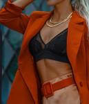 Avidlove Sheer Lace Bralette for Women in Black