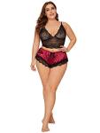 Plus Size Lace Trim Bralette & Shorts Set