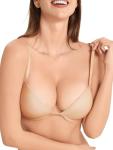 Push Up Plunge Bra with Thick Padding - Nude 34C