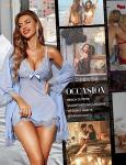 Light Blue Lace Babydoll & Kimono 3-Piece Set