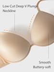 Push Up Plunge Bra with Thick Padding - Nude 34C