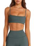 Padded Adjustable Sports Bra in Forest Green