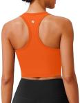 Soft Padded Sports Bra with Wide Straps, Orange