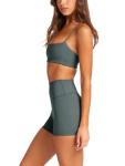 Padded Adjustable Sports Bra in Forest Green