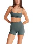 Padded Adjustable Sports Bra in Forest Green