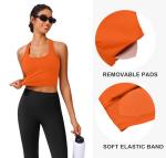 Soft Padded Sports Bra with Wide Straps, Orange