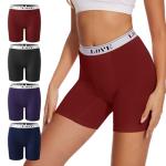 Womens High Waisted Modal Boxer Briefs - 4 Pack
