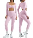 High Waisted Fitness Set with Padded Bra