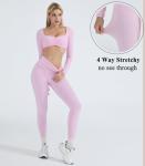 High Waisted Fitness Set with Padded Bra