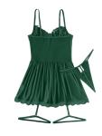 Lilosy Dark Green Lace Garter Belt Babydoll Set