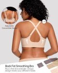 Vertvie Seamless Scalloped Bras for Women No Underwire Wireless Push Up Bra Soft Support Full Coverage Comfort Everyday Bra (Nude,M)