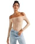 Off The Shoulder Long Sleeve Bodysuit Top
