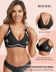Wireless Deep V Push-Up Bra for Women - Black