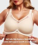 Wireless Full Coverage V Mesh Bra - Nude 42D