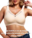 Wireless Full Coverage V Mesh Bra - Nude 42D