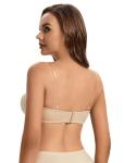 Beige Strapless Padded Silicone Bandeau Bra