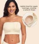 Plus Size Strapless Wireless Bra in Beige