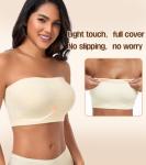 Plus Size Strapless Wireless Bra in Beige