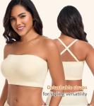 Plus Size Strapless Wireless Bra in Beige